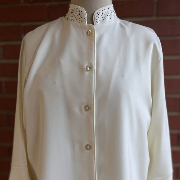 Sea Suns Collared Button Up Jacket Top Tank Set White Beaded vgt 2 pc SMALL - Picture 10 of 14